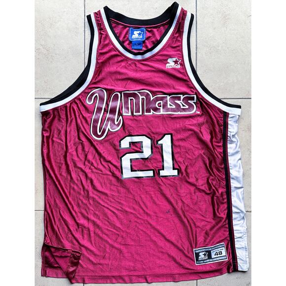 CAMBY #21 UMass 90s STARTER basketball jersey L red Amherst Minutemen vintage - Picture 2 of 11